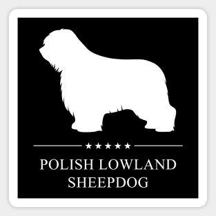 Polish Lowland Sheepdog Dog White Silhouette Magnet